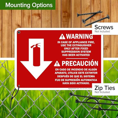 Osha Fire Extinguisher Instruction Warning Bilingual Sign, 10x7 Inches, 55 mil thick HDPS (high density polystyrene), Made in USA by My Sign Center - size: 7x10 Polystyrene