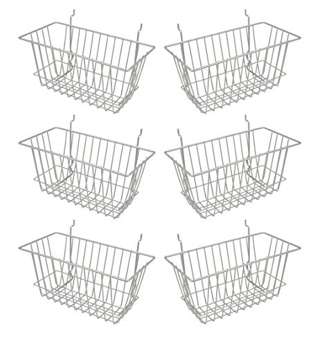 Econoco Multi-Fit Narrow Wire Baskets, Set of 6, Epoxy Chrome - color: Chrome Finish