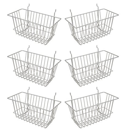 Econoco Multi-Fit Narrow Wire Baskets, Set of 6, Epoxy Chrome - color: Chrome Finish