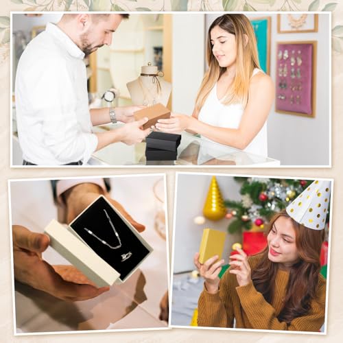 Tenceur 100 Pcs Jewelry Gift Boxes Jewerly Box - color: White,Black,Brown,Gold,Silver, size: 3.2 x 2 x 1.2 in