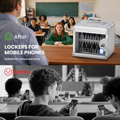 Glosen 24 Slots Cell Phone Locker with Key for Classroom, Phone Storage Box - size: 24slots