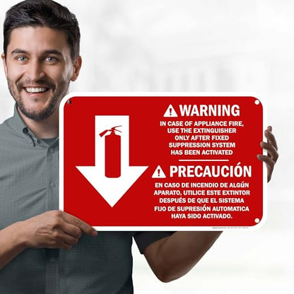 Osha Fire Extinguisher Instruction Warning Bilingual Sign, 12x18 Inches, 55 mil thick HDPS (high density polystyrene), Made in USA by My Sign Center - size: 12x18 Polystyrene