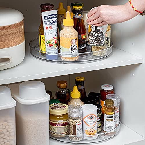 URALFA 2 Pack Lazy Susan Turntable, 10.5 Inch Spinning Cabinet Organizer - size: 10.5 Inch / 1 Tier / 2 Pack