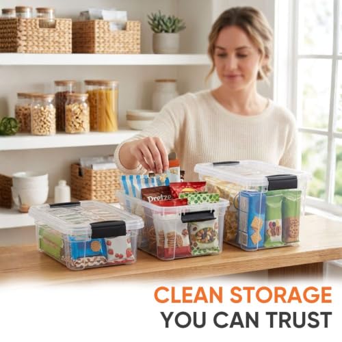 Superio 0.7 Quart Mini Clear Plastic Storage Container with Lid, Stackable Small Organizer Box for Crayons, Art Supplies, Beads, Sewing, Stationery & Food Storage, 2 Pack - size: 0.7 Quart
