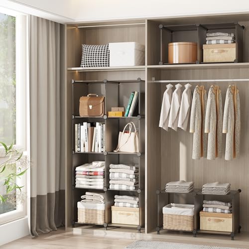 AWTATOS Cube Storage Organizer, Closet Organizers, 6 Cube Shelf, Grey - color: Grey