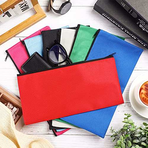 Teling 14 Pack Bank Money Bags with Zipper for Cash, Bright Color - color: Bright Color