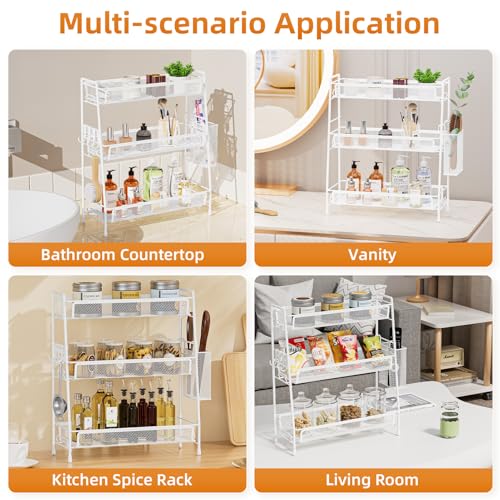 VITVITI 3 Tier Bathroom Organizer Countertop, Counter Storage Shelf, White - color: 3 Tier Large White