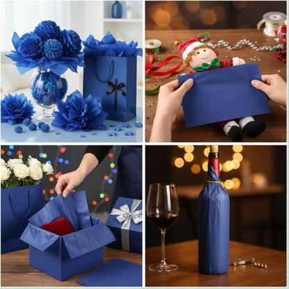 500 Sheets Navy Blue Tissue Paper Bulk 20 x 30 Inch for Rosh Hashanah Gifts - color: Navy Blue, size: 20 x 30 Inch