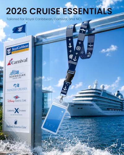 Avorast 5 Pack Cruise Lanyards for Ship Cards, Cruise Essentials - color: Navy Blue