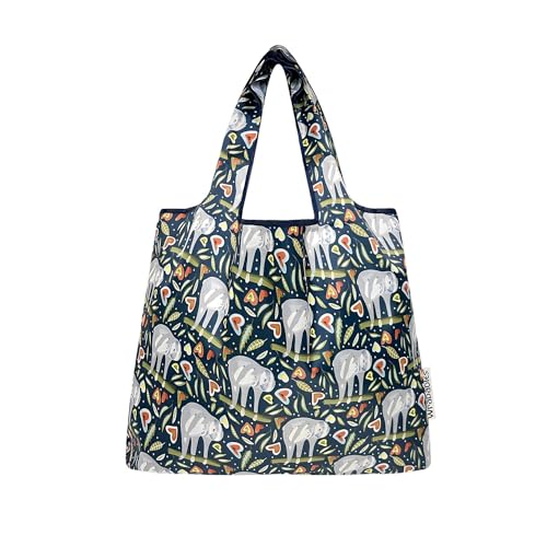 allydrew Medium Foldable Tote Nylon Reusable Grocery Bag (Set of 2) - color: Love Sloths