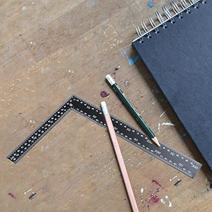 2PCS Metal L Square Ruler,90 Degree Right Angle Metric and Inches Ruler