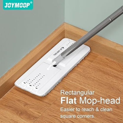 JOYMOOP Bathroom Cleaning Set, Mop and Bucket System with Toilet Brush Set, White, Microfiber Flat Mop for Household & Commercial Floor and Bathroom Cleaning - color: B