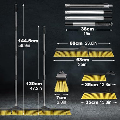 Masthome 24.8" Push Broom - color: Push Broom-yellow