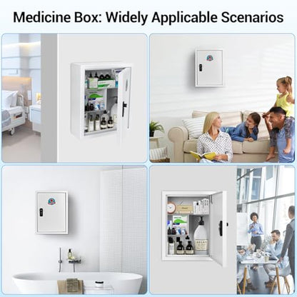 Locking Medicine Cabinet with Combination Lock and Safety Key