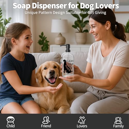 Black Dog Glass Hand Soap Dispenser 17 oz