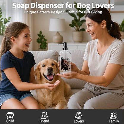Black Dog Glass Hand Soap Dispenser 17 oz