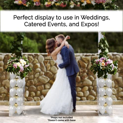 Acrylic Display Riser Box Tall Platform 12" x 12" x 40" No Lid Clear Risers Showcase Collectibles Pedestals Flower Tower 5 Sides Clear Hollow One Piece No Assembly Required by Marketing Holders - size: 12"w x 12"d x 40"h