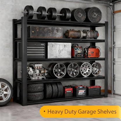 5000Garage Shelving, Heavy Duty Storage Shelves Metal Shelf Unit Adjustable Industrial Storage Racks for Shop,Warehouse,Basement (72 * 62 * 24) - size: 72"H x 62"W x 24"D
