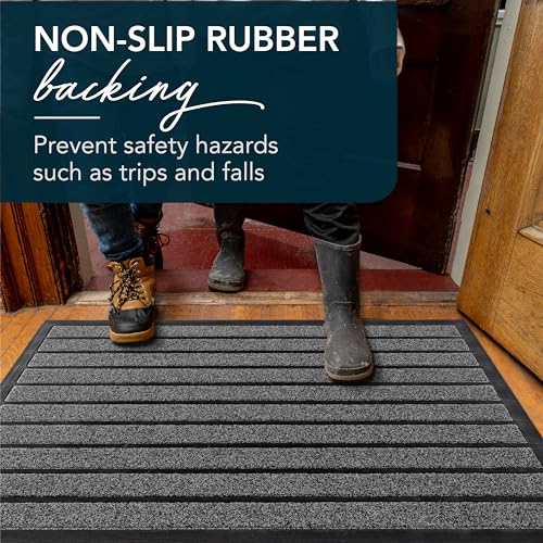 ubdyo Extra Durable Door Mat Outside Entrance (36" x 24", Bright Grey) - color: Bright Grey, size: 36" x 24" (Rectangular)