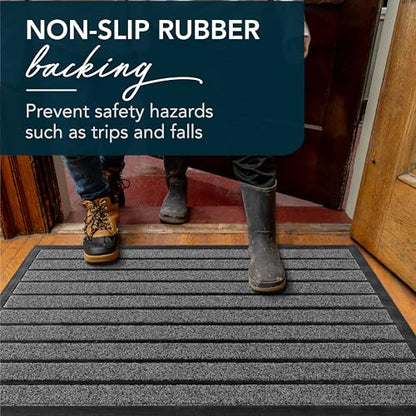 ubdyo Extra Durable Door Mat Outside Entrance (36" x 24", Bright Grey) - color: Bright Grey, size: 36" x 24" (Rectangular)