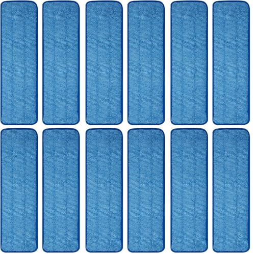 12 Pack of 18 inch Microfiber Pad Universal for Commercial/Industrial/Professional use. Fits 16-18 Inch Heads Heavy Duty Wet & Dry Cleaning Reusable Refills Fit for Most Flat Mops - size: 12