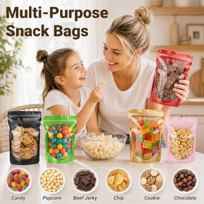 ANZNKU 100PCS Mylar Bags Resealable Small Smell Proof Bags(Gold, 3.5x5) - color: Gold, size: 3.5x5"