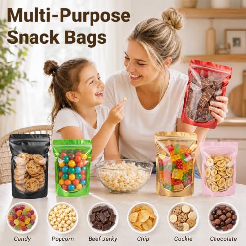 ANZNKU 100PCS Mylar Bags Resealable Small Smell Proof Bags(Blue, 4x6) - color: Blue, size: 4x6"