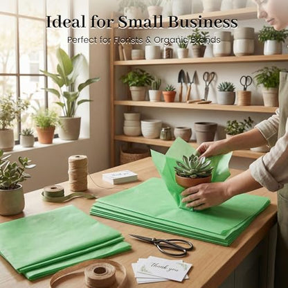 Koogel 330 Sheets Green Tissue Paper, 14 X 10 inches - color: Green