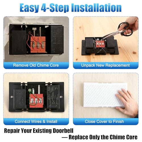 Wired Doorbell Chime Mechanism Assembly, Core Replacement, 16V 10VA