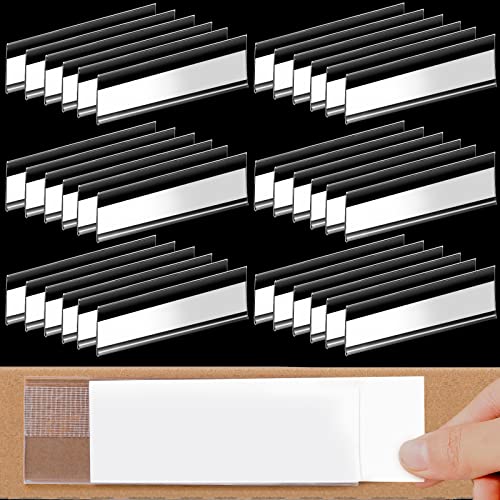 Cindeer 72 Pcs Clear Plastic Adhesive Shelf Label Holders,3 x 1 Inch - size: 3 x 1 Inch