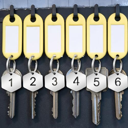 Yaocom 50 Pcs Hollowed Stainless Steel Number Tags, - style: Hexagon, 1-50