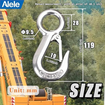 Alele 0.5T Crane Scale Grab Hooks,Slip Hooks,Stainless Steel Lifting Hook Rigging Accessory (Grab Hooks 500kg) - color: Grab Hooks 500kg