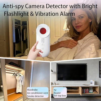 Naibudx Multifunctional Hidden Camera Detector: Detects Hidden Cameras, Features Vibration Alarm and Flashlight, a Great Companion for Business Trips and Travels