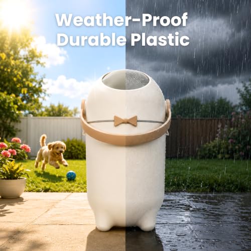 iTouchless Odor-Block Dog Poop Can, 4 Gal Ag+ Silver Ion Trash Bin, Ivory - color: Matte White / Ivory