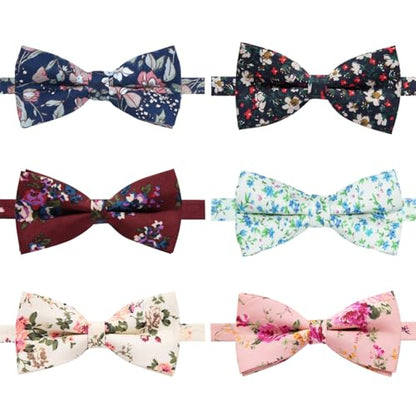 AUSKY 8 PACKS Elegant Adjustable Pre-tied Bow Ties for Men Boys (1&4&5&6&8 Pack for option) - color: A
