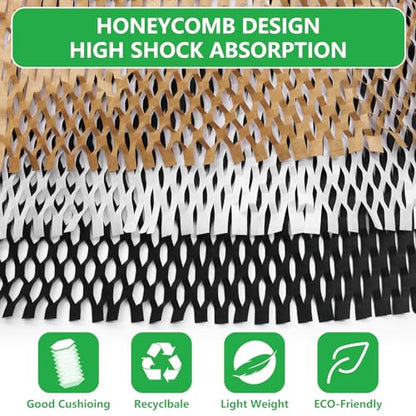 Honeycomb Packing Paper PINENUTS 15" x 131' Eco Friendly Packing Paper for Moving Recyclable Honeycomb Paper Bubble Paper Wrapping with 30 Fragile Sticker Labels and 66fthemp rope (Light purple) - color: Light Purple