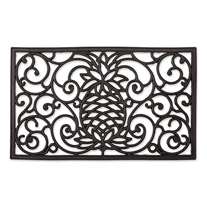 DII Rubber Doormats Collection All Weather, 18x30, Pineapple Scroll - color: Pineapple Scroll, size: 1'6" x 2'6" (Rectangular)