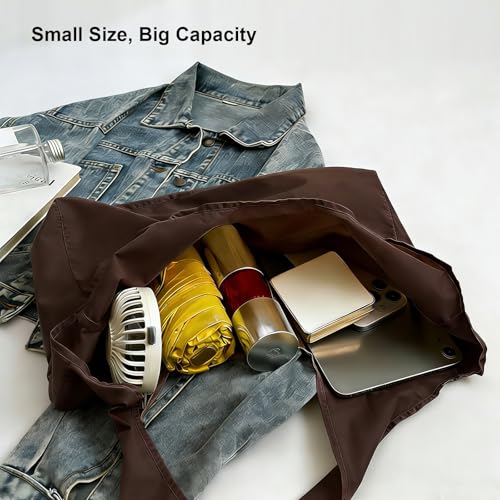 Foldable Nylon Tote Bag w/Keychain Lightweight Reusable Shopping Bag - color: Navy Blue