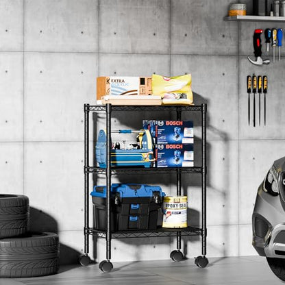 DUMOS 3-Tier Metal Storage Shelves, Shelving Unit, Storage Rack, 23.2" W - size: 3 Tiers-30"H