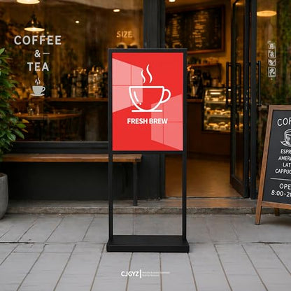 Sign Holder Floor Stand, Heavy Duty Pedestal Poster Banner Stand, 18×24 Inch Double Sided Slide-In Board Display Stand for Menu, Poster, A Frame Sign - size: Size: 18×24