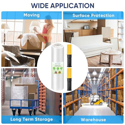 TICONN Stretch Wrap Roll, 15 in x 1000 ft Plastic Wrap for Moving Furniture - style: 15''-1PK