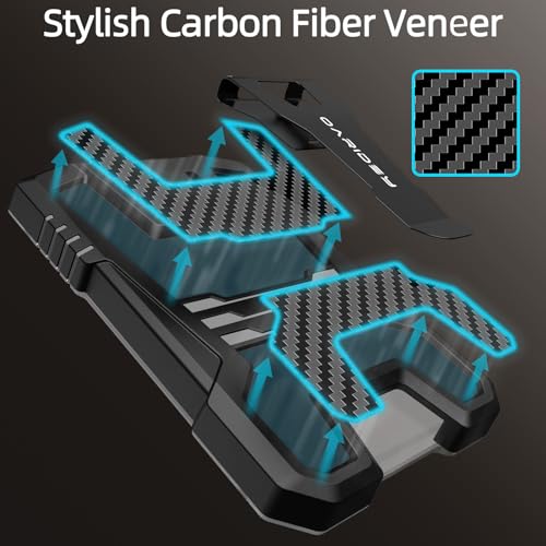 Oaridey Carbon Fiber Badge Holder with Breakaway Lanyard, Holds 5 Cards