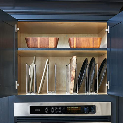 Rev-A-Shelf 596-10CR-52 U-Shaped Kitchen Cabinet Rack Holder Organizer for Bakeware, Cookie Baking Sheets, Cutting Boards, & Lids, Chrome (2 Pack) - size: 2 Pack