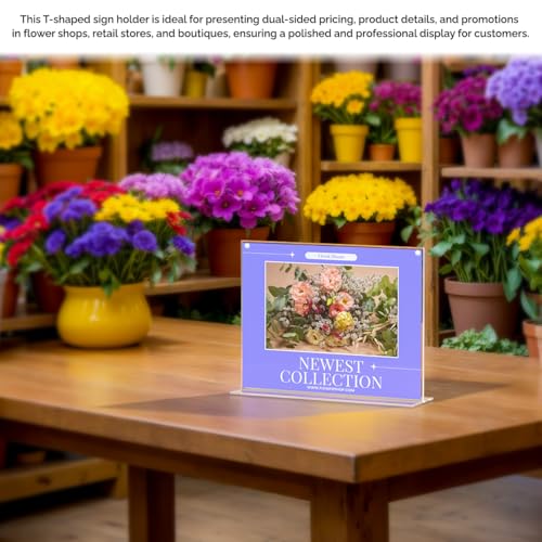 Marketing Holders 6 Pack Acrylic Sign Holder for 11" x 8.5" Literature Double Sided Up Right Frame Clear Bottom Loading Tabletop Horizontal Display for Libraries Schools and Retail Stores - size: 11"W x 8.5"H Bottom Load