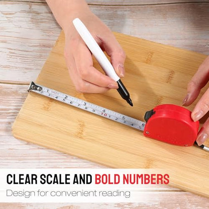 Copkim 50 Pcs 6 ft Mini Tape Measure Retractable Bulk,Red - color: Red