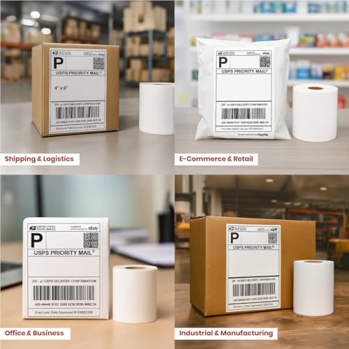 4"x6" Direct Thermal Shipping Labels 10 Rolls, 2500 Labels - size: 10 Rolls - 2500 Labels