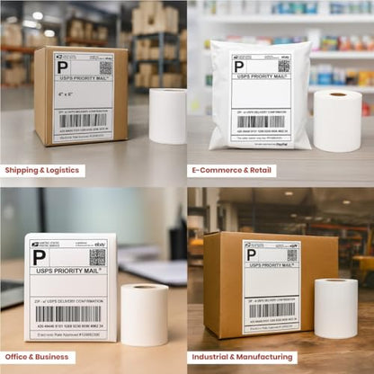 4"x6" Direct Thermal Shipping Labels 10 Rolls, 2500 Labels - size: 10 Rolls - 2500 Labels