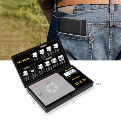 Pocket Scale in Black, 200g x 0.01g, 6 Weighing Units, LCD Backlight Display - color: Black