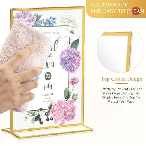 Hoteam 24 Pack 5 X 7 Inch Gold Acrylic Sign Holder Picture Frame - size: 5 x 7 Inch