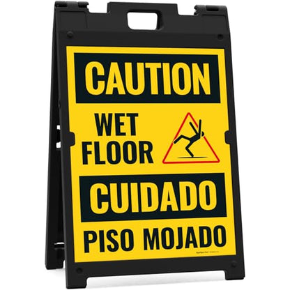 Caution Wet Floor Sign Kit, - size: 18x24 Inches, style: A-frame + 2 Panel Kit